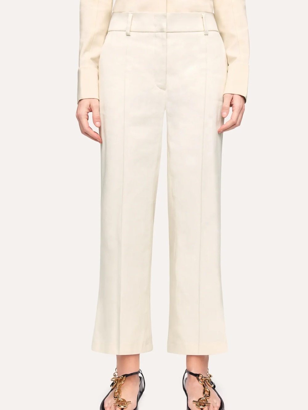 CAMBIO (12) California Cropped Trousers Wide Leg High-Quality Poly/Viscose Eggsh